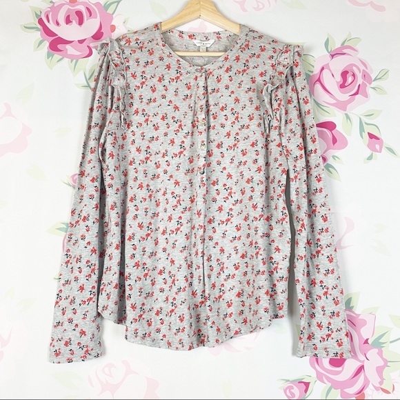 Lucky Brand Tops - NEW Lucky Brand Gray Floral Long Sleeves XL